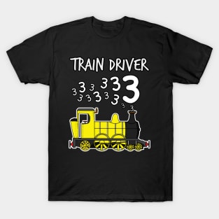 Train Driver 3 Year Old Kids Steam Engine T-Shirt